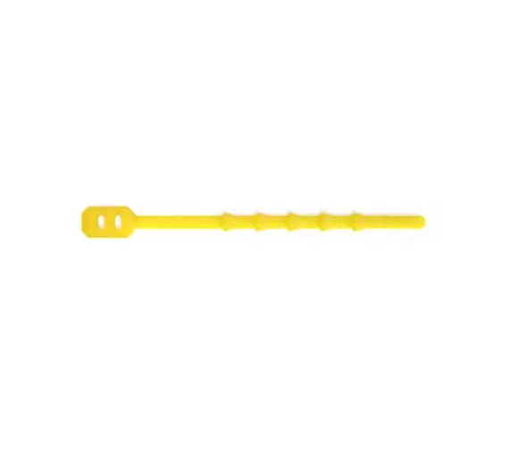 Attache-câble en silicone, jaune, longueur 110 mm
