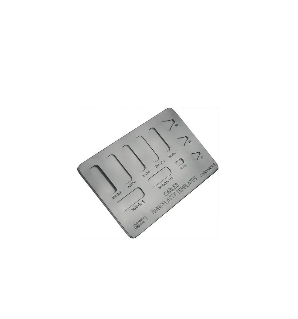 [I000012] PLAQUE GABARITS ADVANCE DE RHINOPLASTIE (11 EMPREINTES) AVEC GRADUATION 130X80MM DE CARLES