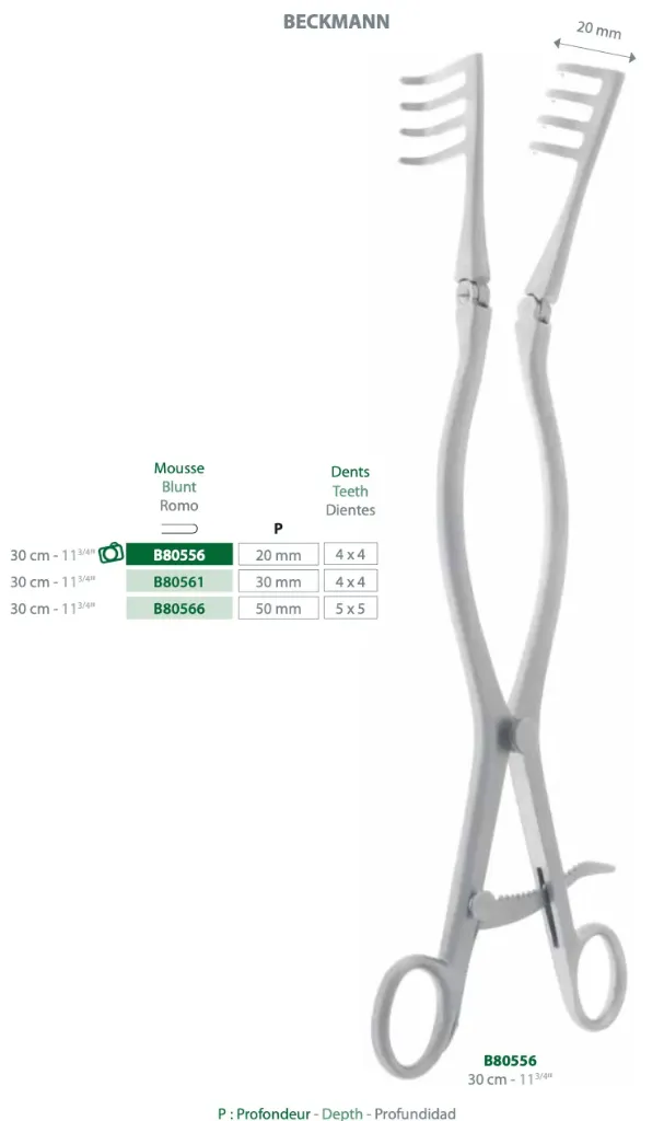[B80566] ECARTEUR BECKMANN L:300MM 5X5 GRIFFES MOUSSES P:50MM