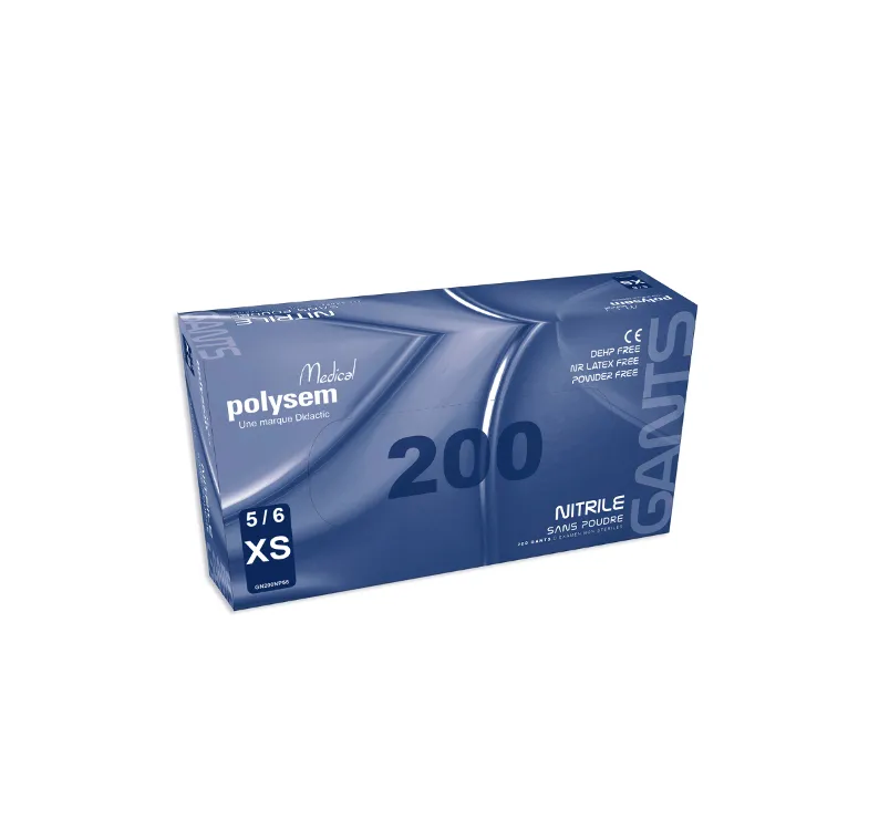 [GN200NP56] Gants nitrile non sterile non poudre 240mm T XS 56