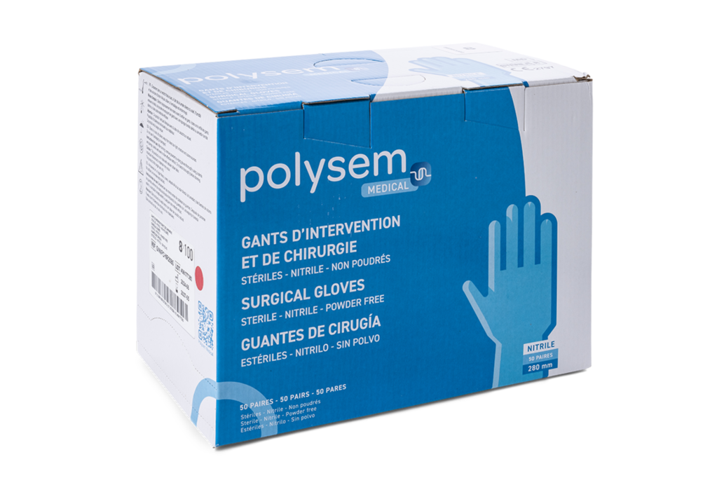 [GNNPCHIR2090] GANTS D'INTERVENTION ET DE CHIRURGIE NITRILE TAILLE 9.0 NON POUDRE STERILE