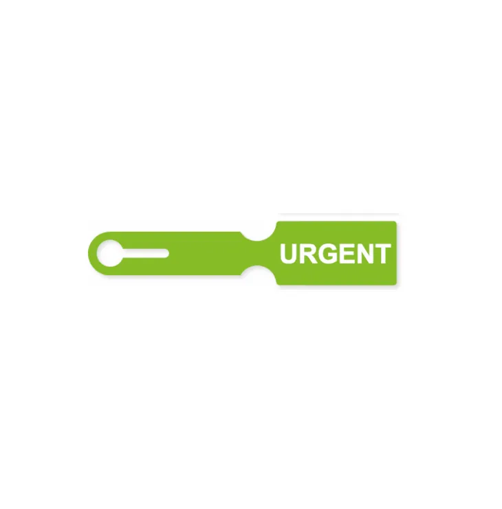 Etiquette valise verte "URGENT", 240x50 mm
