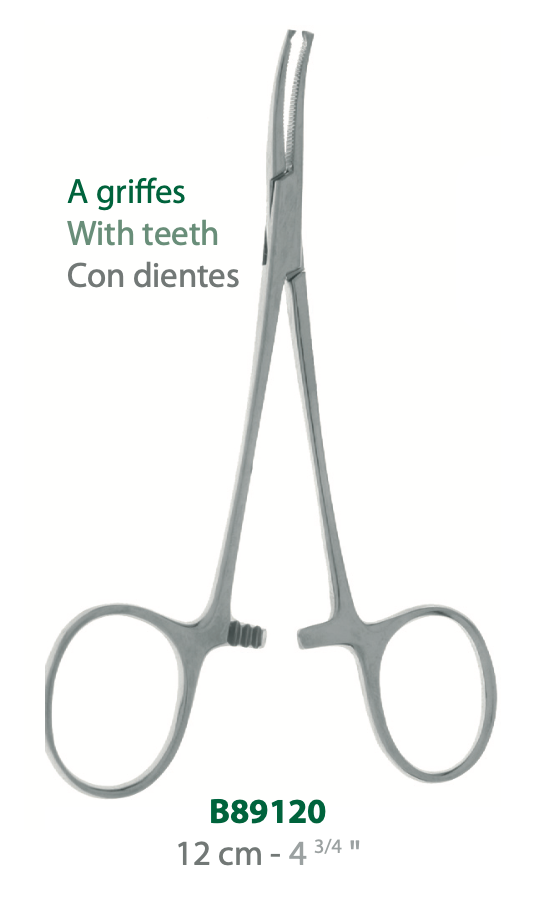 [B89120-50] LANDANGER 'S' PINCE HALSTEAD A GRIFFES, COURBE L:120MM
