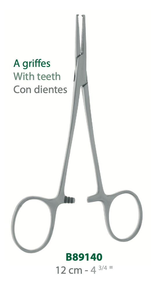 [B89140-50] LANDANGER 'S' PINCE HALSTEAD A GRIFFES, DROITE L:120MM