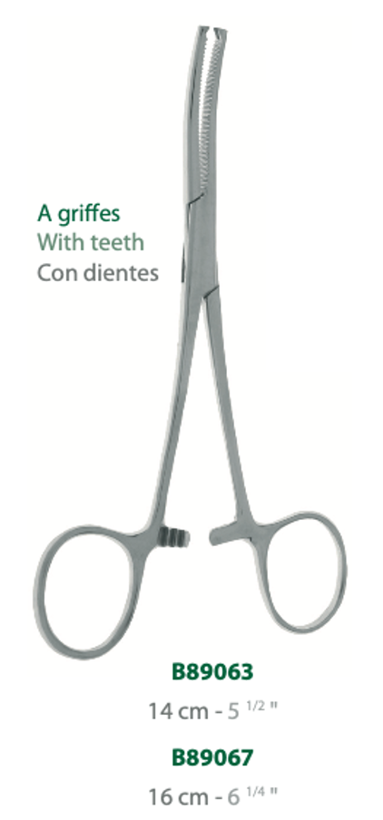 LANDANGER 'S' PINCE KOCHER AVEC GRIFFES, COURBE L:160MM