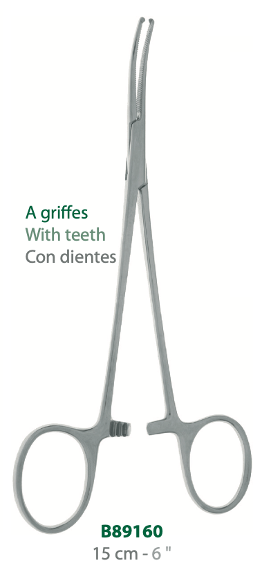 [B89160-50] LANDANGER 'S' PINCE LERICHE A GRIFFES, COURBE  L:150MM 