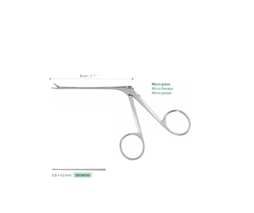 [D036030] MICRO PINCE MORS STRIES 0,8X4MM LU 75MM DE HARTMANN